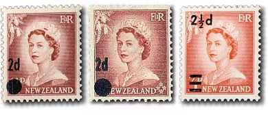 1958 Queen Elizabeth II Overprints