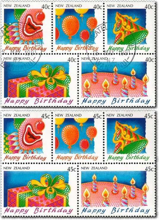 NEW ZEALAND BOOKLET 1991 $2 HAPPY BIRTHDAY STAMPS (40cx5) UNUSED  (ID:69/D12227)