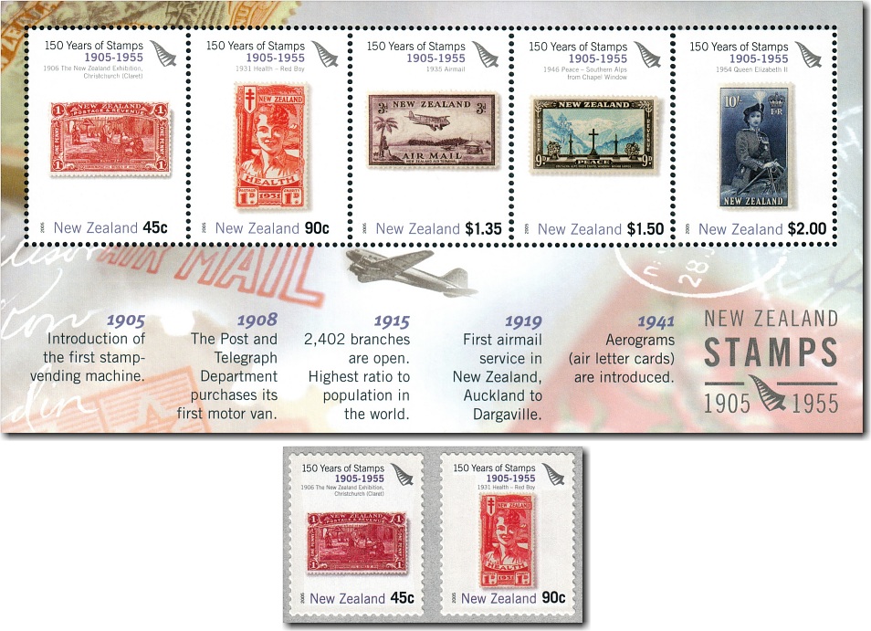 2005 150 Years of Stamps 1905 - 1955